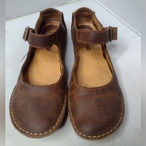 Clarks Women's Janey June Mary Jane Shoes 9 Brown Oiled Leather Fairway Fell A5